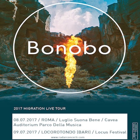 BONOBO_Due nuove date estive 8/7 Roma e 9/7 Locorotondo (BA)