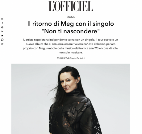 MEG intervistata da L’Officiel Italia