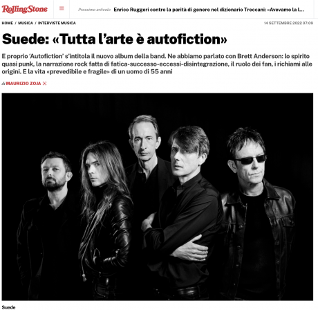 SUEDE intervistati da Rolling Stone Italia