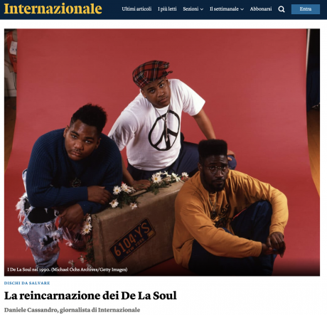 Un bellissimo approfondimento su tutta la discografia dei DE LA SOUL su Internazionale