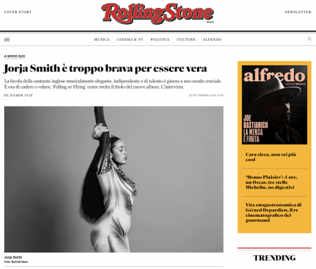 JORJA SMITH intervistata da Rolling Stone Italia